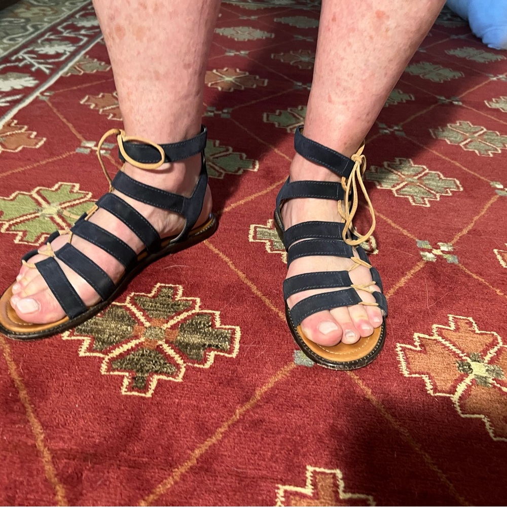 FRYE Lace up Leather Sandals